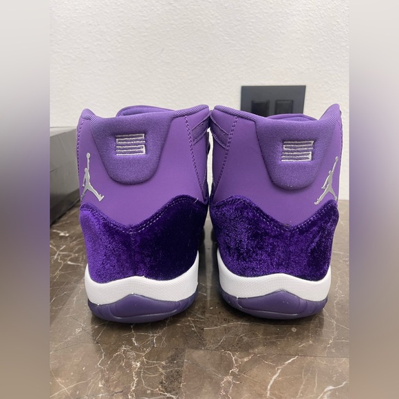 Men's Size 12, Purple Rain Velvet Jordan 11 Basketball Shoes